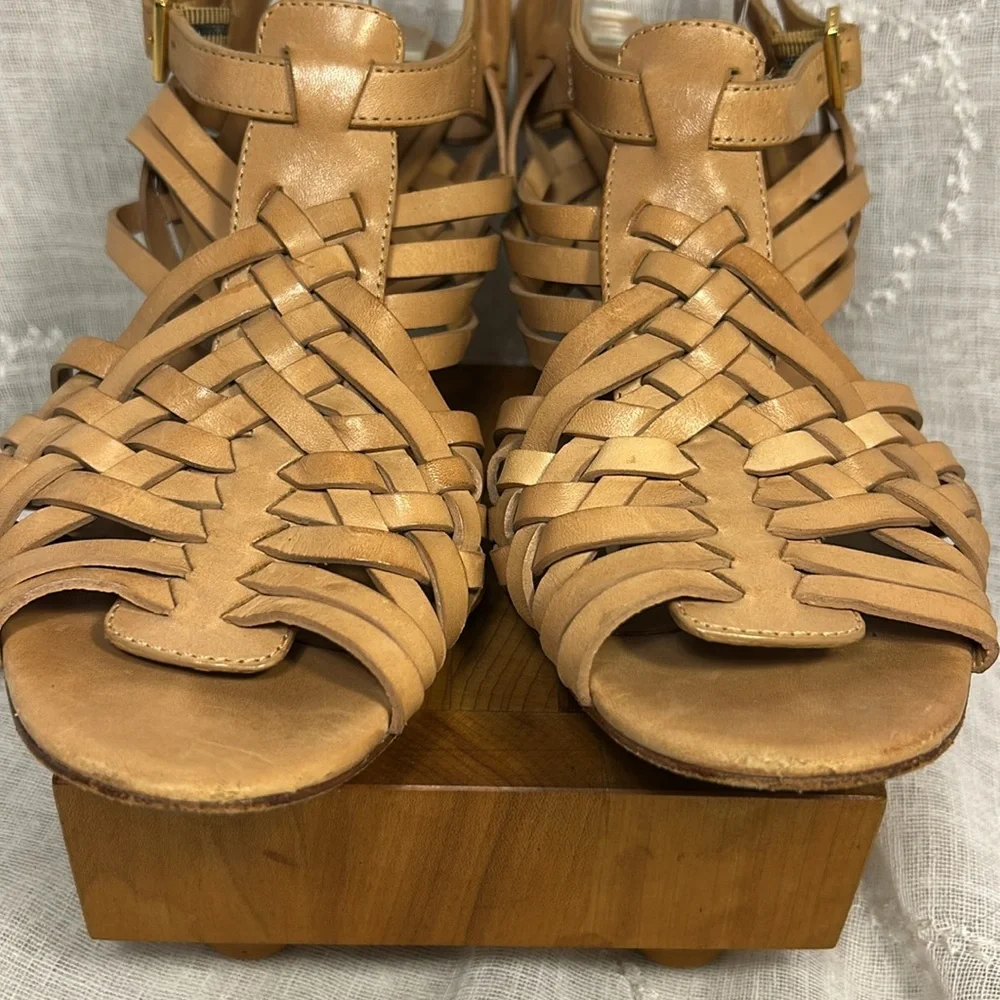 Tory Burch woven leather heels with leather sole